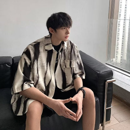 Men's Shirts Tie-Dyed Summer Thin Retro Baggy Coat