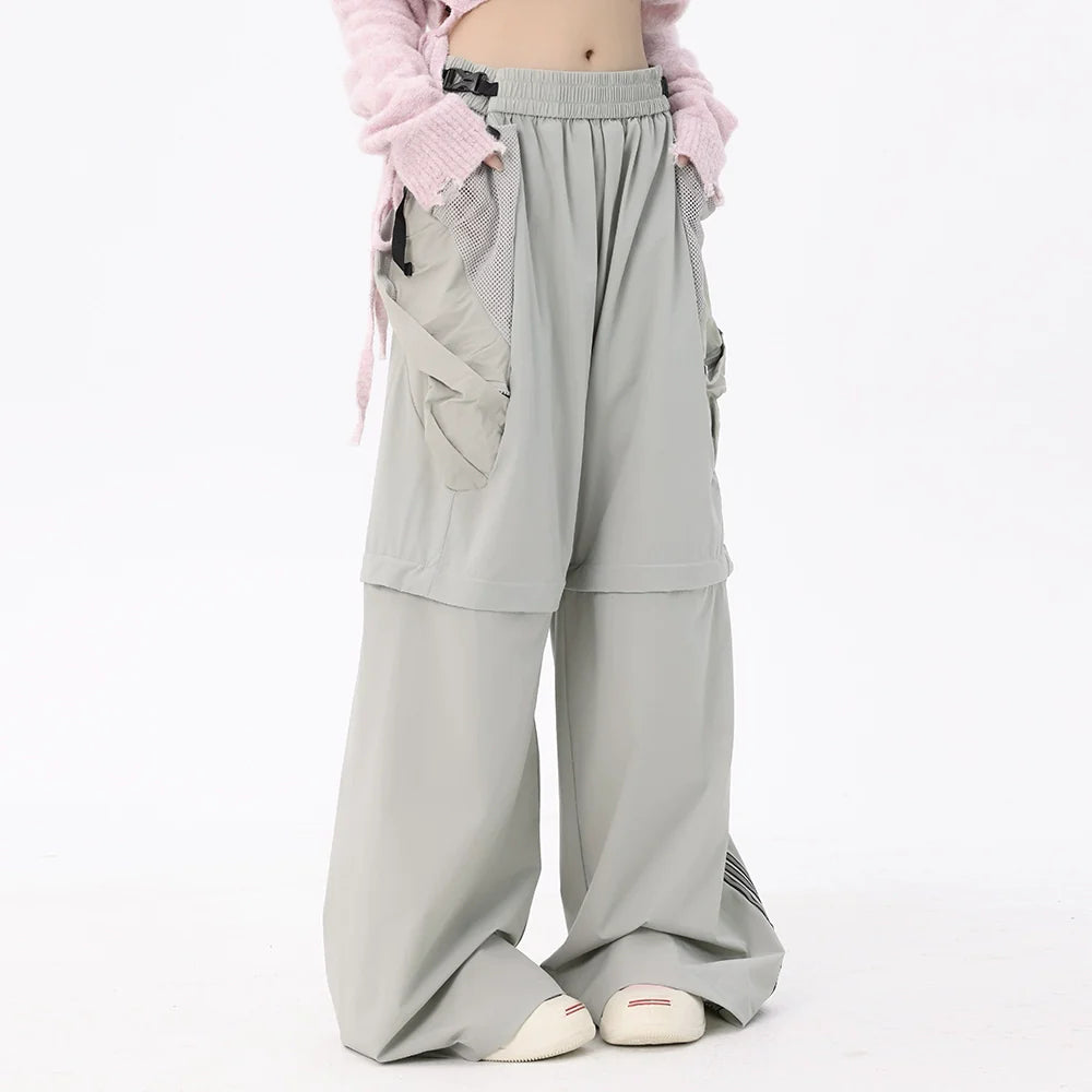 Men Sweatpants Tactical Pants Removable Leg Thin Quick-Drying Sports Trousers
