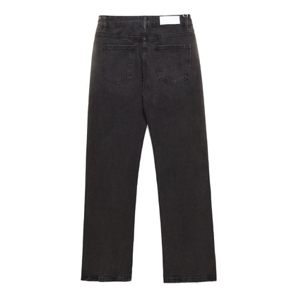 Men Jeans Loose Zip Straight Wide Leg