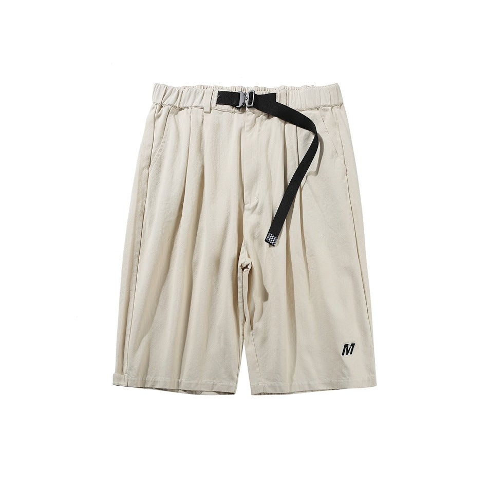 Unisex Shorts Thin Workwear Cropped Pants Loose Casual