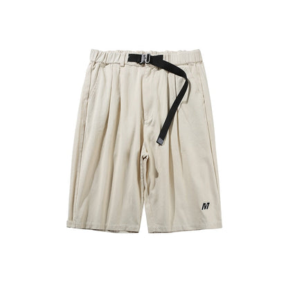 Unisex Shorts Thin Workwear Cropped Pants Loose Casual