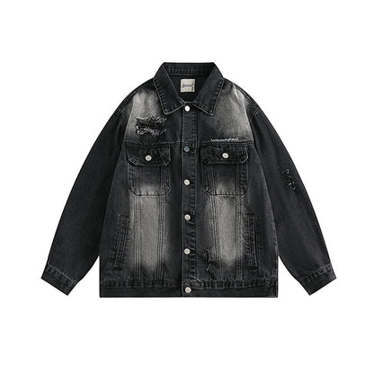 Women Jackets Workwear Vintage Denim Jacket