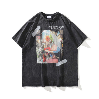 Men's T-Shirt Printed Short-Sleeved T-shirt Men's and Women's Loose