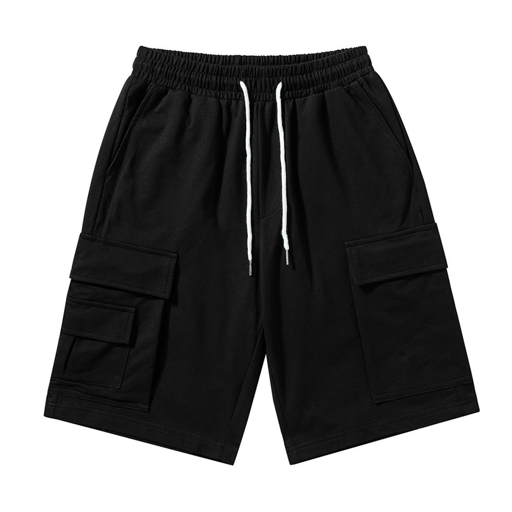 Men Shorts Multi-Pocket Casual Loose Straight Brand Elastic Waist Sports Pirate Shorts