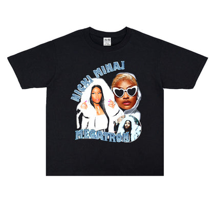 Rock Star T Shirt Nicki Minaj Nicki Minaj Washed Distressed T-shirt Short Sleeve