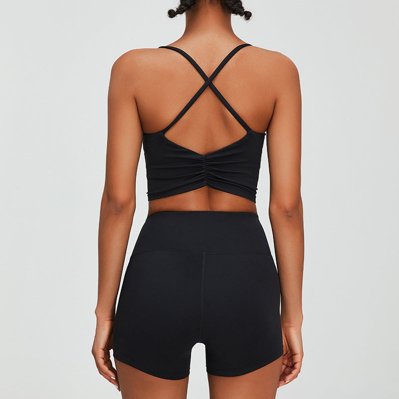 Women Yoga Set Sports Suit Yoga Shorts Two-Piece Set