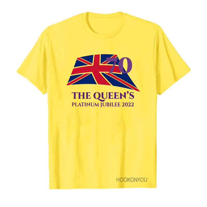 Inspired by Queen's Platinum Jubilee 2022 Elizabeth 70 Years T-shirt Short Sleeve T-shirt