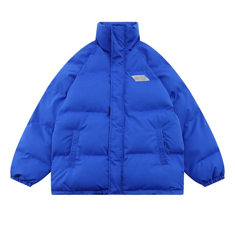 Men Coat Pure Color All-Matching Thickening Stand Collar Loose Casual