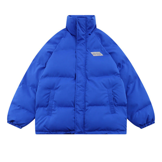Men Coat Pure Color All-Matching Thickening Stand Collar Loose Casual