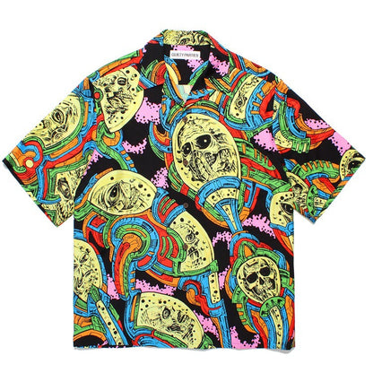 GUILTYPARTIES TIGER 24ss sci-fi graffiti, rayon casual, Hawaiian short-sleeved shirt