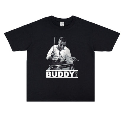 Rock Star T Shirt Buddy Rich Print Cotton T-shirt Loose Short Sleeve round Neck
