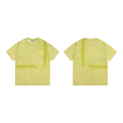 Gallery Dept T-Shirt Ink-splashing Tie-dye Alphabet Short Sleeve T-Shirt