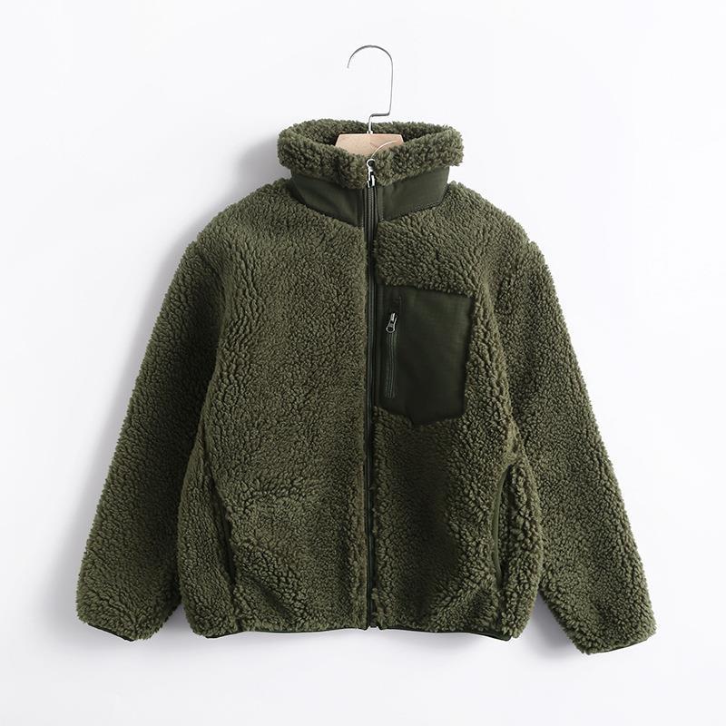 Women Cotton Coat Polar Fleece Winter Thermal Zipper Fleece-Lined Thicken Children
