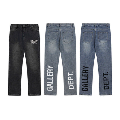 Gallery Dept Pant Printed Straight-Leg Denim Trousers for Men and Women