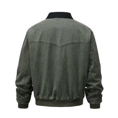 Men Jacket Coat Winter Jacket Men Loose Washed-out Distressed Warm-Keeping Cotton Clothing
