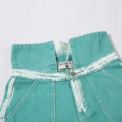 Women Pants High Waist Jeans Straight-Leg Pants Loose Trousers