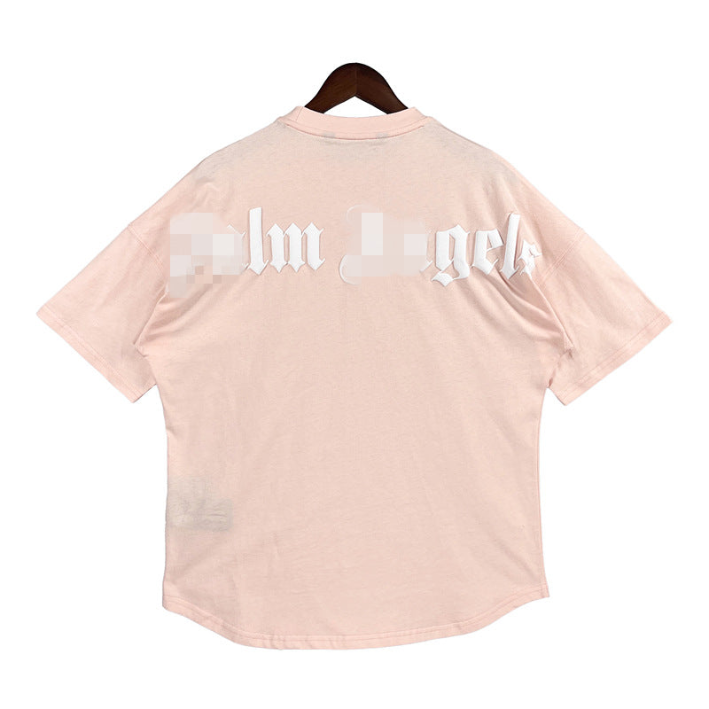 Palm Angle T Shirts Candy Color Puff Print Loose