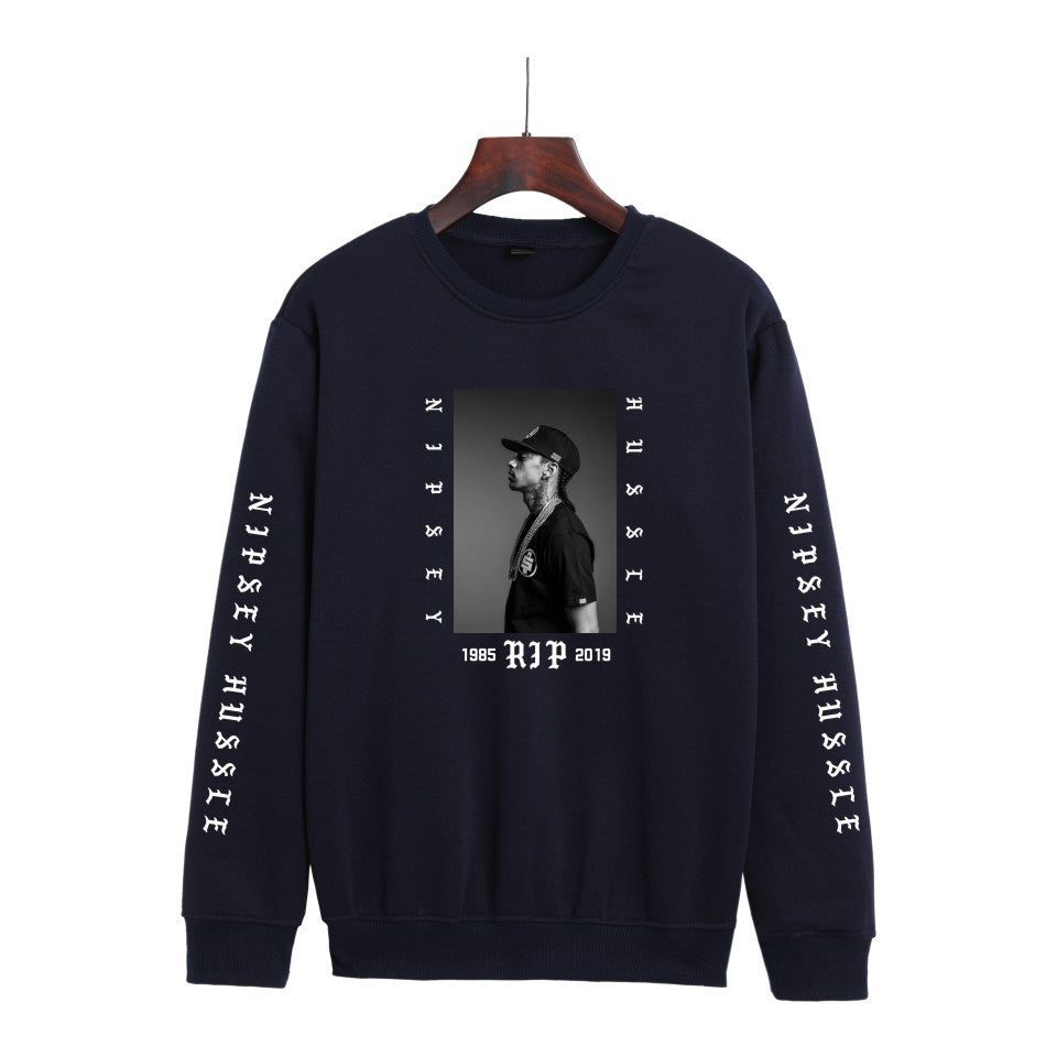 Nipsey Hussle Hoodie Rap Men's and Women's Loose round Neck Sweater