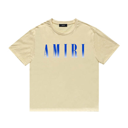 Amiri T Shirt Gradient Letter Flower Casual Short Sleeve T-shirt