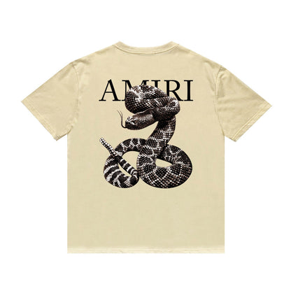 Amiri T Shirt Printed Casual Hip Hop round Neck Short Sleeve T-shirt
