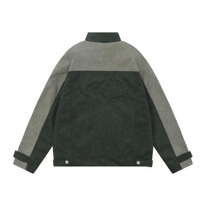 Men Jacket Coat PU Leather Jacket Coat Zipper Pocket Stand Collar Motorcycle Clothing