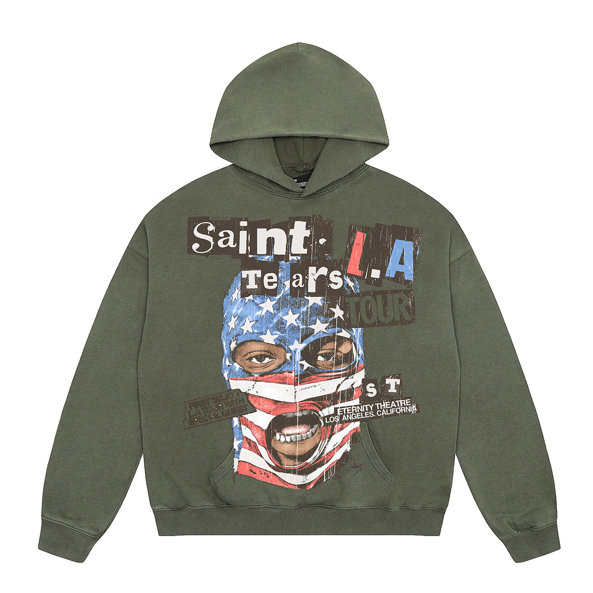 Unisex Hoodies Saint Michael United States Flag Face Mask Hoodie