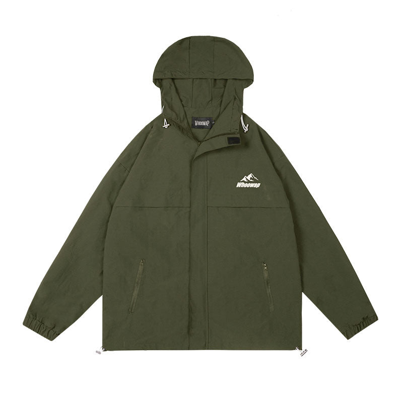Women Jackets Retro Hooded Trench Coat Oversize Solid Color