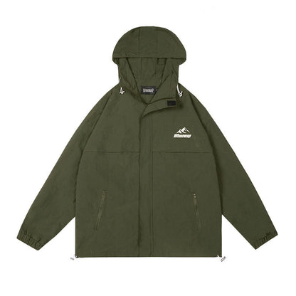 Women Jackets Retro Hooded Trench Coat Oversize Solid Color