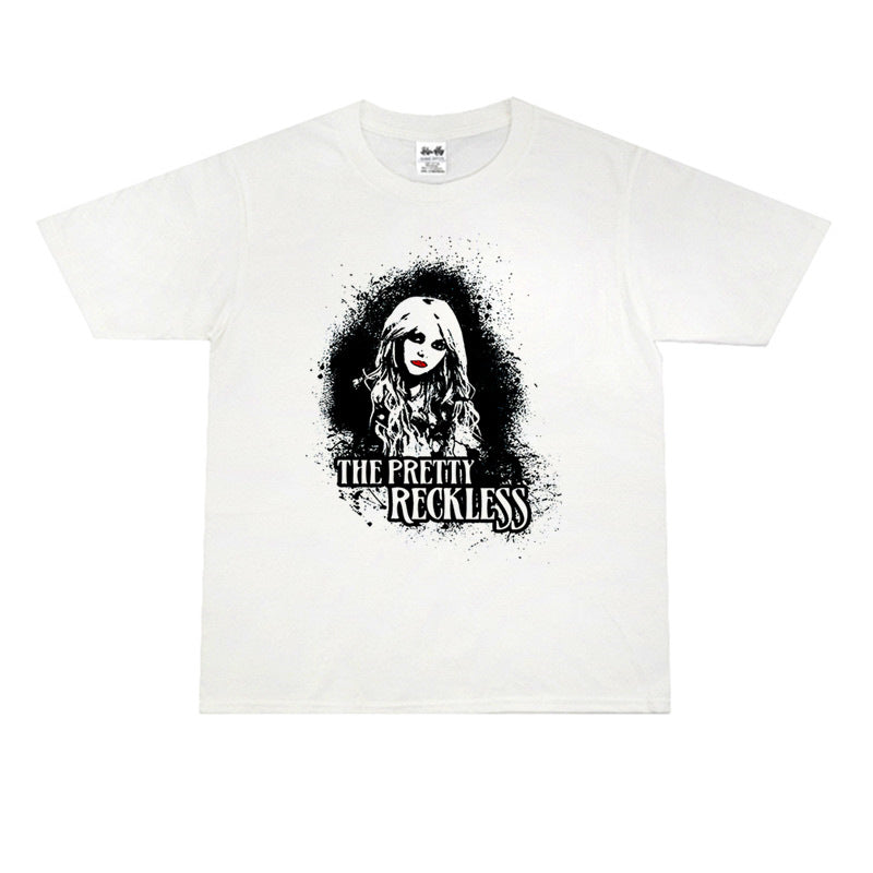 Rock Star T Shirt The Pretty Reckless Aylor Momsen Washed Distressed T-shirt Short Sleeve Men and Women
