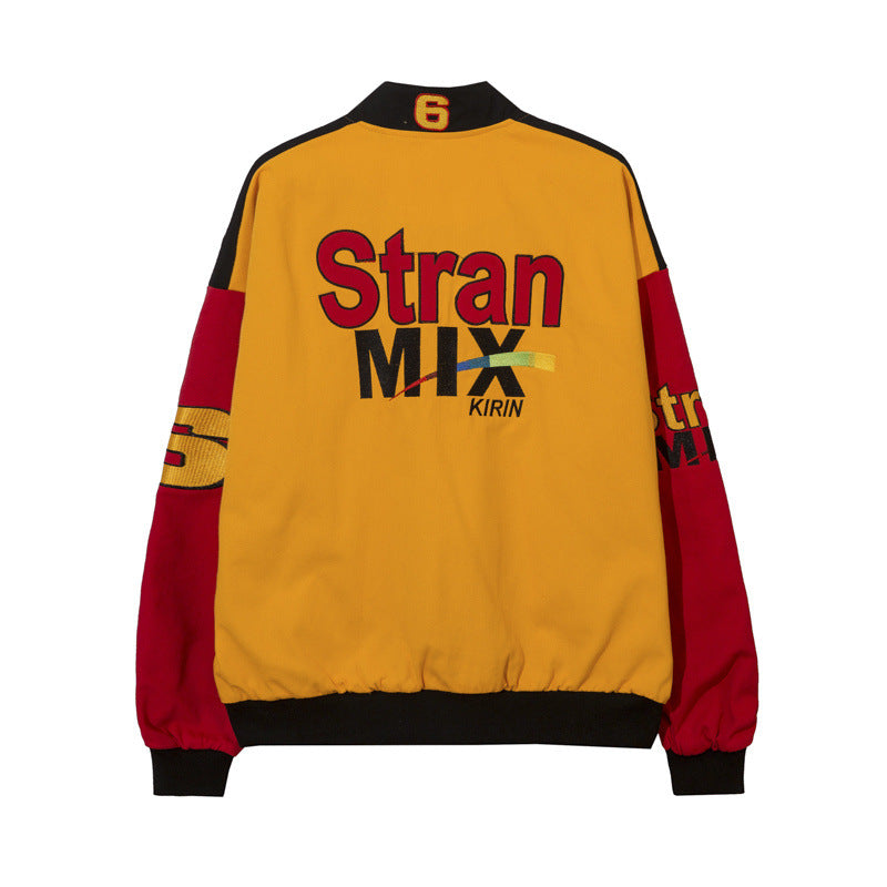 Women Jackets Vintage Racing Suit Baseball Uniform Motorcycle Jacket