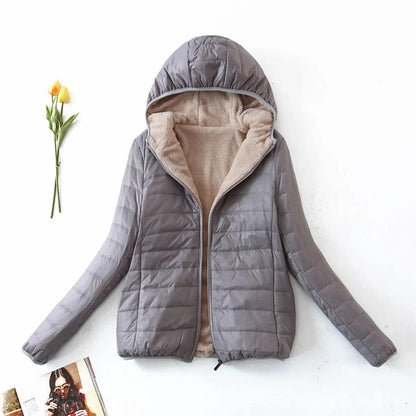 Women Cotton Coat Slim Fit Fleece-lined Warm Faux Cashmere