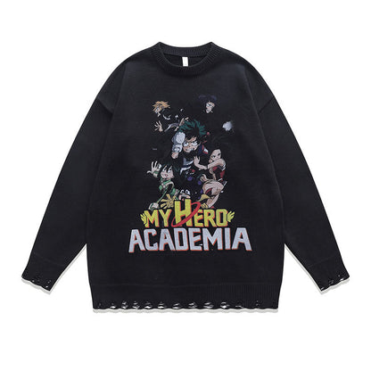 Women Sweater Vintage Printed Idle Style Knitwear