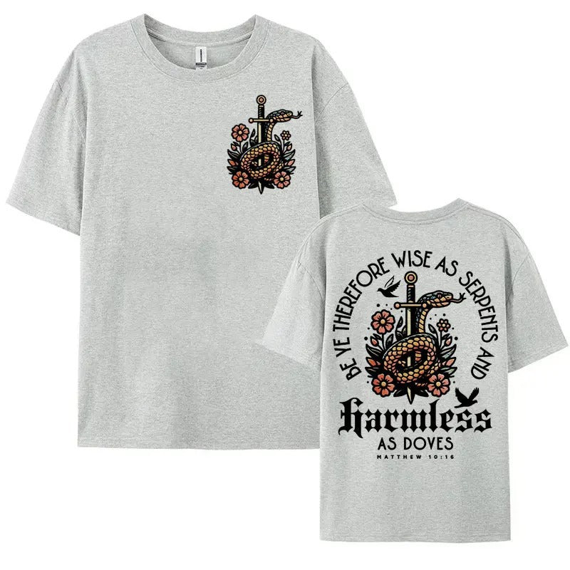 Mens Christian Aesthetic T-shirt Bible Verse