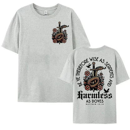 Mens Christian Aesthetic T-shirt Bible Verse