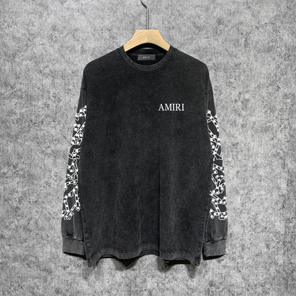 Amiri Long-Sleeve Shirt Personalized Printed Retro Long Sleeve T-shirt
