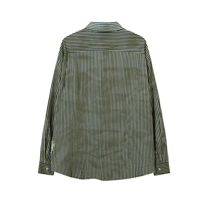 Unisex Vintage Shirt Vintage Striped Shirt Jacket Men