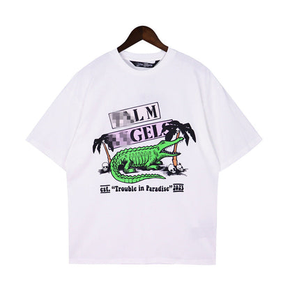 Palm Angle T Shirts Crocodile Skull Pattern