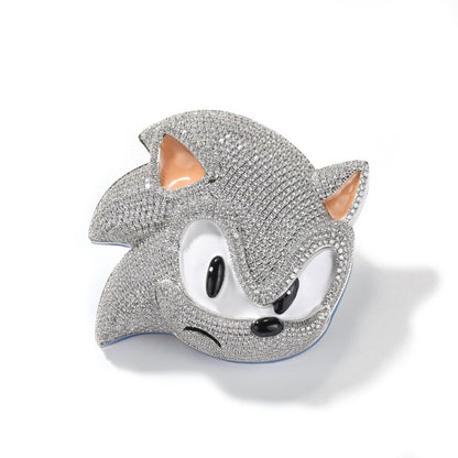 Jewelry Luminous Sonic Cartoon Pendant Necklace Men's Copper Diamond Night light Sonic the Hedgehog Spectrum
