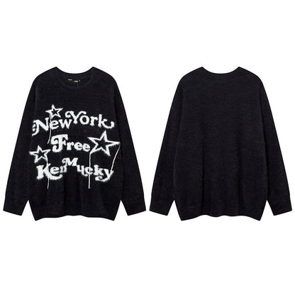 Women Sweater Ripped Sweater Oversize Vintage
