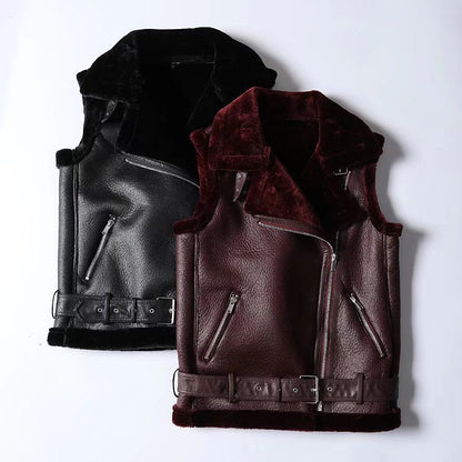 Women Cotton Coat Fashion Polo Collar Loose-Fitting Waistcoat