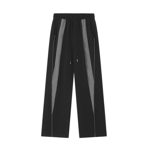 Men Sweatpants Stitching Exercise Casual Pants Men's Loose Straight Wide Leg Pants