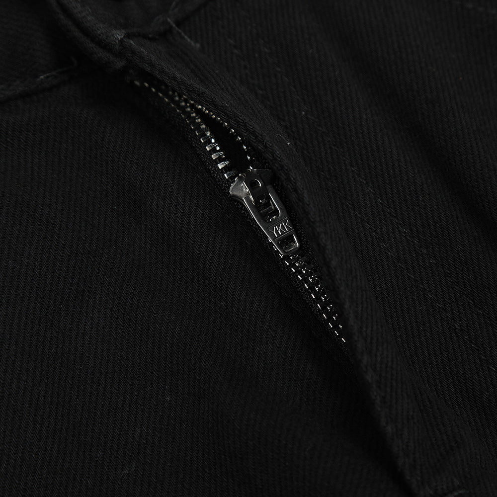 Men Jeans Loose Pure Color Simple Casual