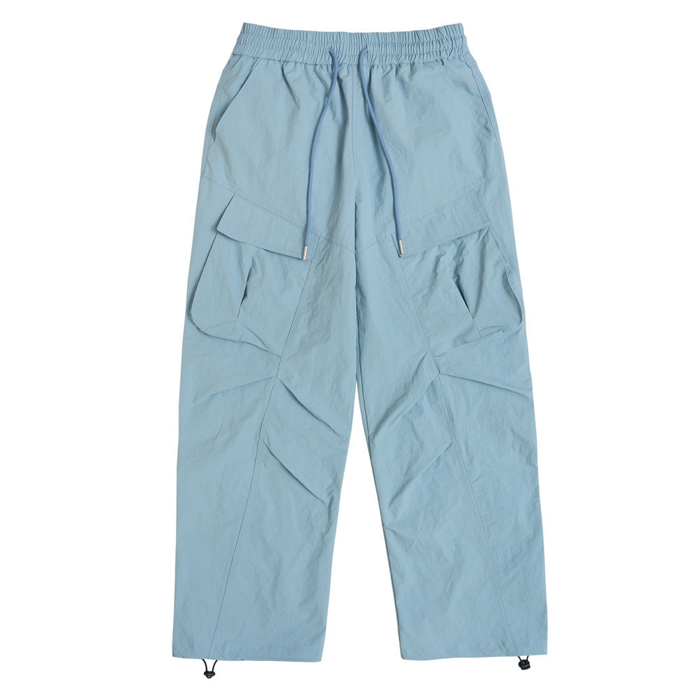 Men Sweatpants Tactical Pants Pleated Multi-Pocket Workwear Casual Sweatpants