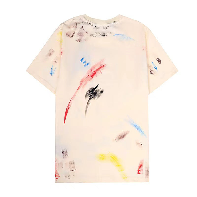 Palm Angle T Shirts Colorful Splash-Ink Pattern