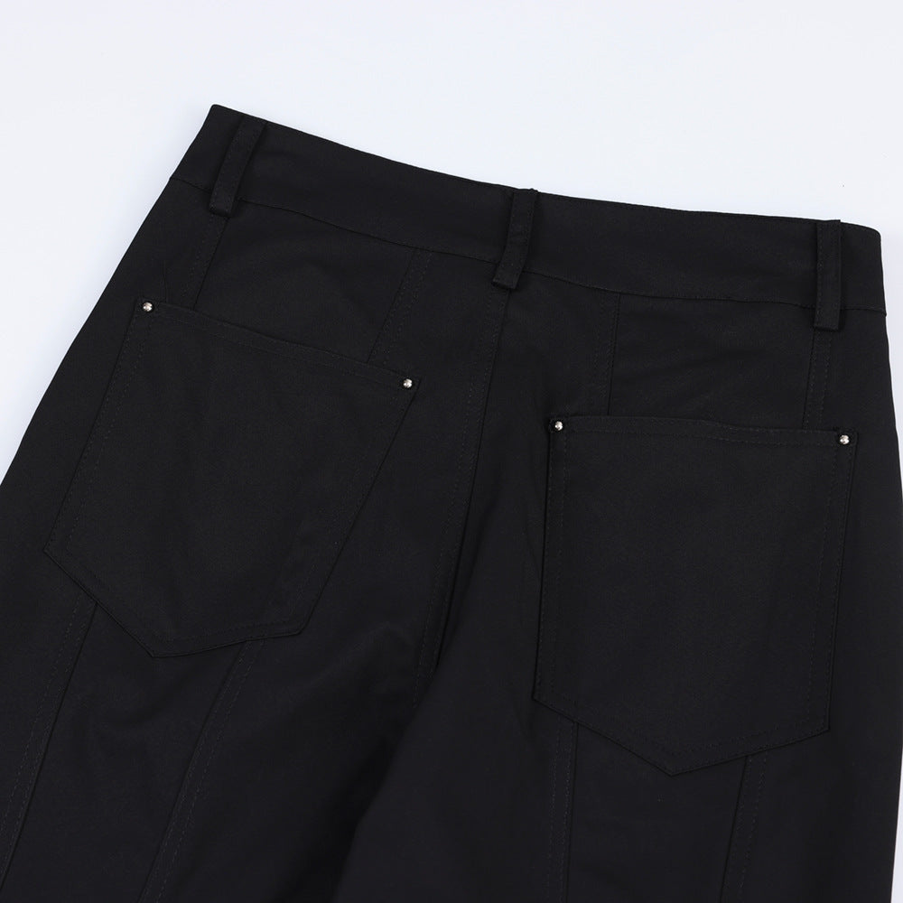 Men Sweatpants Straight-Leg Trousers Men's Stitching Loose Casual Pants
