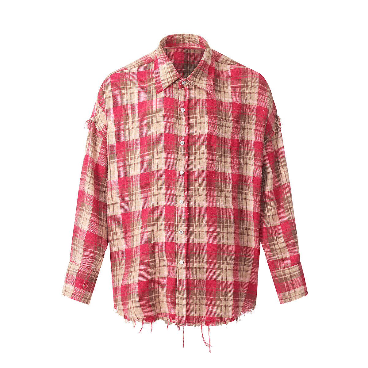 Unisex Shirts Vintage Wash Plaid Shirts