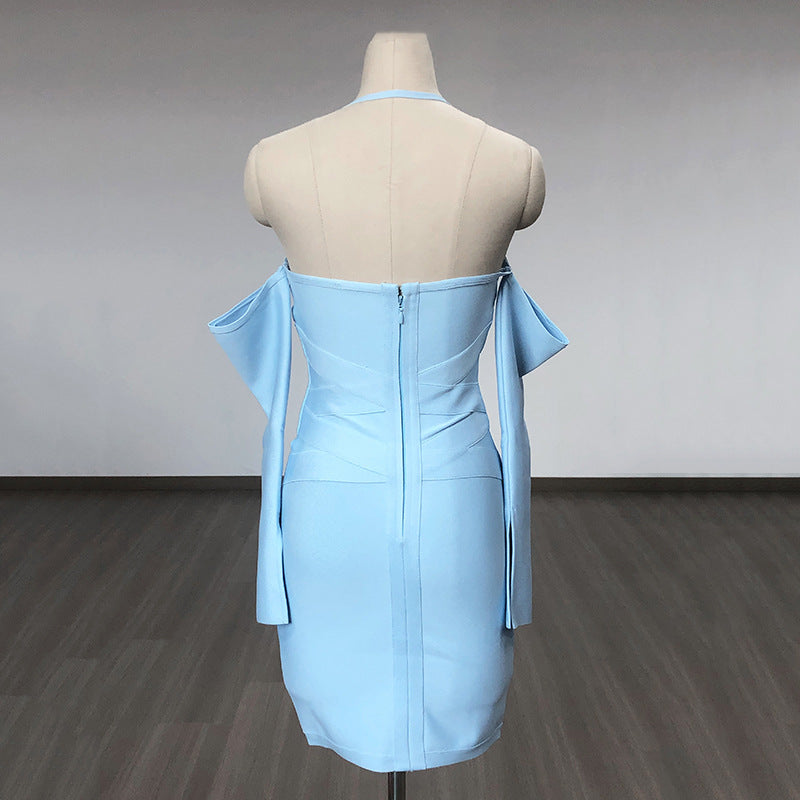 Women Evening Dress Bandage One-Piece Dress Backless Sexy Dress