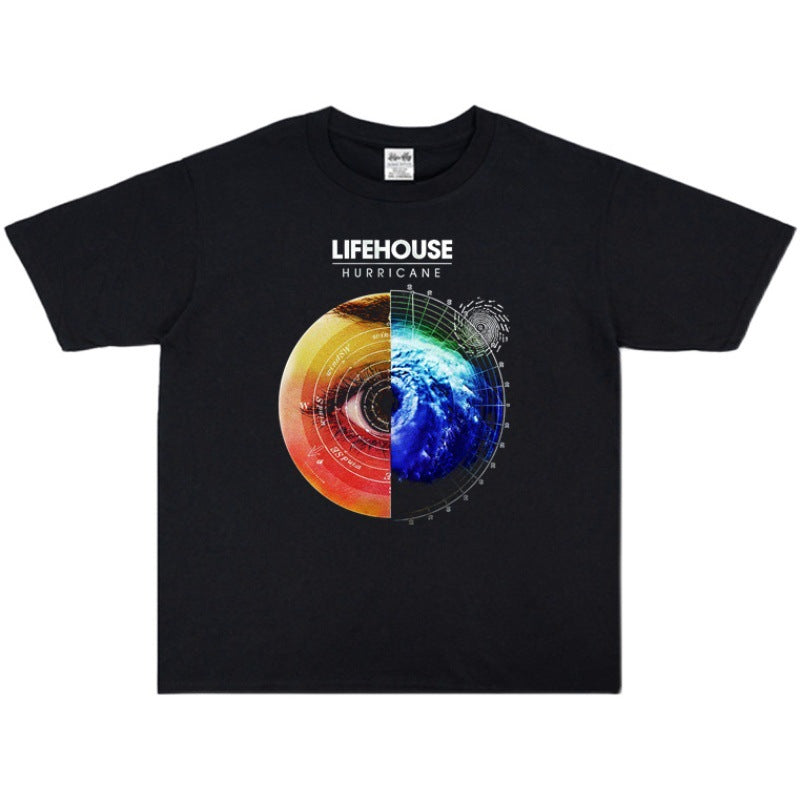 Rock Star T Shirt Lifehouse House of Life Choir Rock Band T-shirt Short Sleeve Loose Men and Women