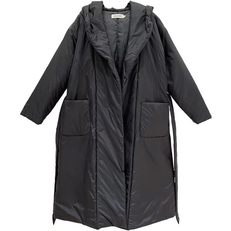 Women Cotton Coat Loose and Lazy Style Hooded Jacket