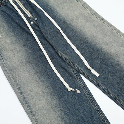 Men Jeans Tie-Dye Gradient Loose Cool